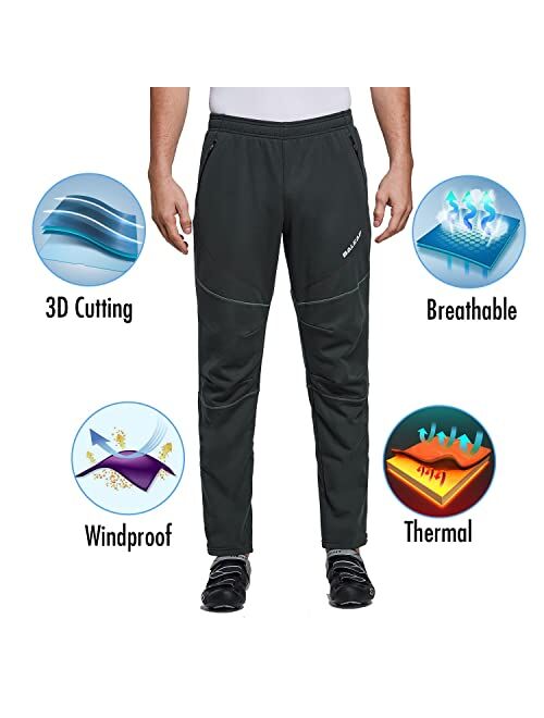 BALEAF Men's Winter Cycling Pants Cold Weather Running Gear Thermal Mountain Bike Apparel Windproof Jogging
