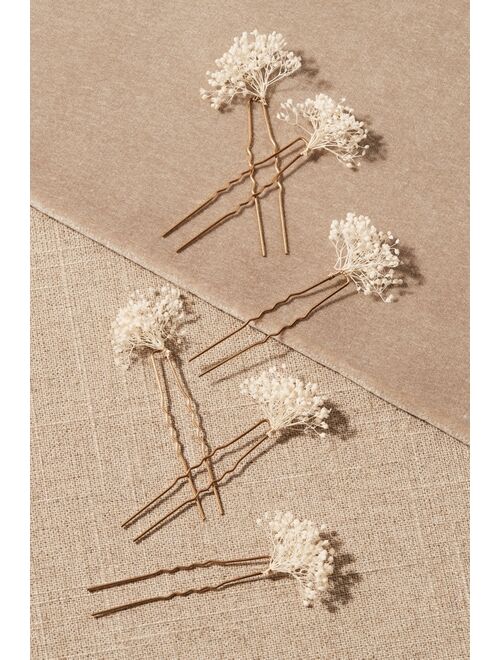 BHLDN Les Couronnes de Victoire Copine Preserved Flower Hair Pins