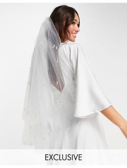 Y.A.S Bridal Exclusive embellished veil in white
