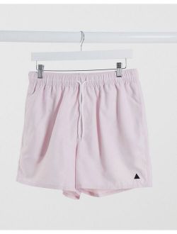 swim shorts in pink with triangle embroidery short length