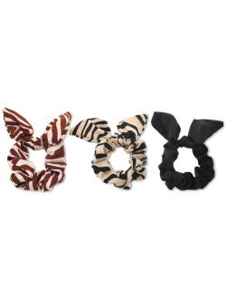 3-Pc. Zebra-Print Bow Hair Scrunchie Set, Created for Macy's