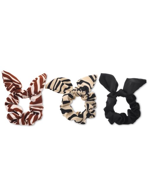 INC International Concepts 3-Pc. Zebra-Print Bow Hair Scrunchie Set, Created for Macy's