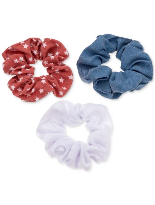 Charter Club 3-Pc. Set Red, White & Blue Scrunchies, Created for Macy's