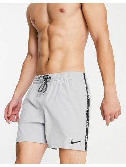 Swimming logo taped swim shorts in gray