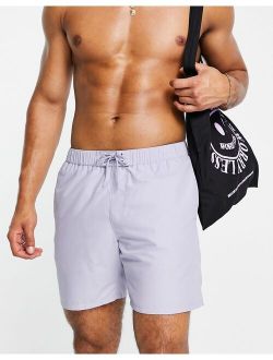 swim shorts in light blue with eyelets in mid length