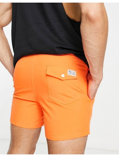 Polo Ralph Lauren Traveler icon logo mid swim shorts in orange