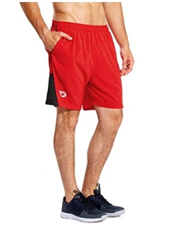 Men's 7" Running Shorts with Mesh Liner Zipper Pocket for Athletic Workout Gym