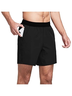 Men's 7" Running Shorts with Mesh Liner Zipper Pocket for Athletic Workout Gym
