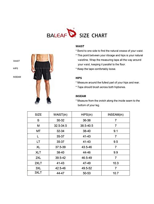 BALEAF Men's 7" Running Shorts with Mesh Liner Zipper Pocket for Athletic Workout Gym