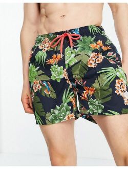 GANT swim shorts in floral with small logo