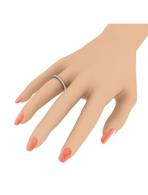 Finerock 1/2 Carat to 0.55 Carat Diamond Eternity Wedding Band in 14K Gold