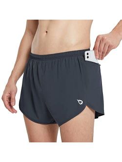 Men's 3'' Running Shorts Athletic Quick Dry with 2 Zipper Pockets Liner