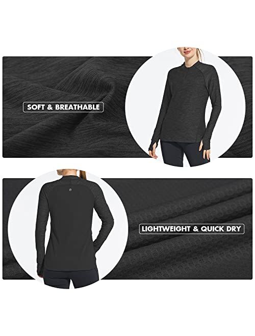 BALEAF Women's Quick Dry Shirts Long Sleeve for Running Hiking Workout UPF50+ SPF Lightweight Pullover