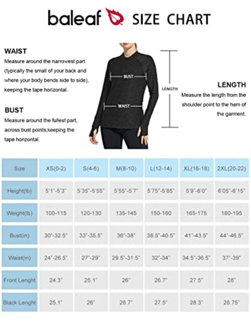 BALEAF Women's Quick Dry Shirts Long Sleeve for Running Hiking Workout UPF50+ SPF Lightweight Pullover
