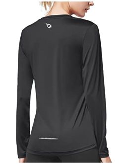 Women's Long Sleeve Running Shirts Quick Dry Athletic Workout Tops