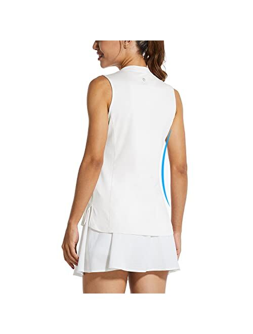 BALEAF Women's Sleeveless Golf Tennis Shirts Lightweight Quick Dry V-Neck Tank Tops Polo