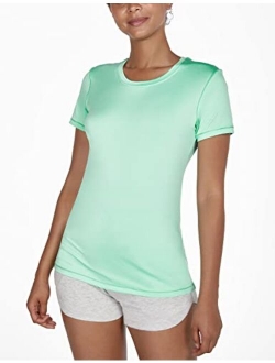 Women's Athletic Shirt Workout Top Running Yoga Lightweight Quick Dry Short-Sleeved Crewneck Tee