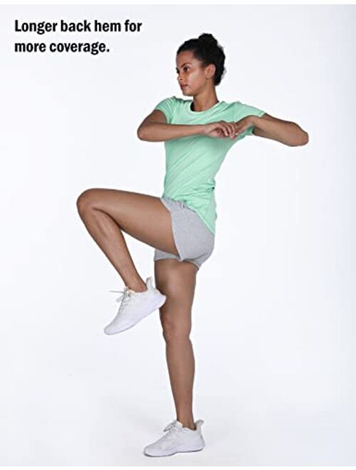 BALEAF Women's Athletic Shirt Workout Top Running Yoga Lightweight Quick Dry Short-Sleeved Crewneck Tee