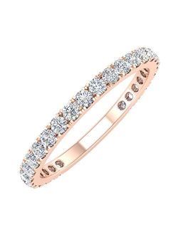 1/2 Carat Diamond 3/4 Eternity Wedding Band Ring in 14K Gold