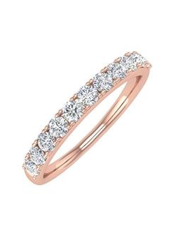 1/2 Carat Natural White Diamond Wedding Band Ring in 14K Gold