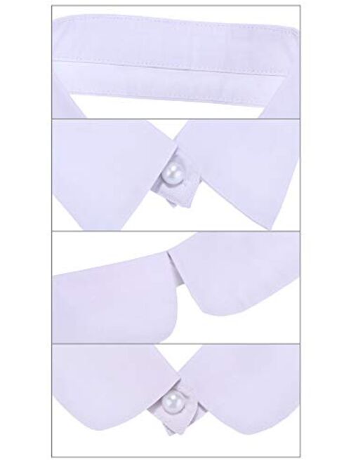 SATINIOR 2 Pieces Faux Collar False Lapel Detachable Blouse Collar, 2 Styles White