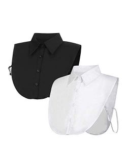 PHOGARY 2 Pieces Fake Collar Detachable Dickey Collar for Women, Detachable Pointed Collar Classic Fake Doll Shirt Blouse Collared Shirt Attachment Undershirts for Women 