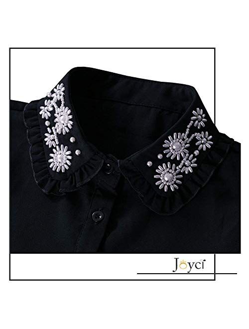 Joyci Stylish Pearl Peter Pan Fake Collar Detachable Shirt Dickey False Collar