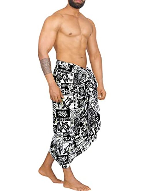LA LEELA Men's Standard Swimsuits Sarong Pareo Wrap