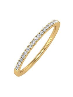 1/10 Carat to 1/2 Carat Diamond Semi-Eternity Wedding Band Ring in 14K Yellow Gold (I1-I2 Clarity)