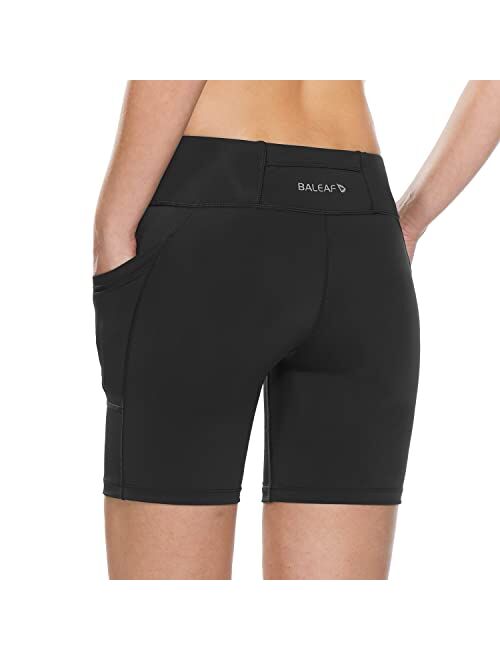 BALEAF Women's 7" Compression Biker Shorts Pocket Yoga Spandex Running Workout