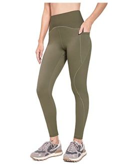 Women's 7/8 Running Tights with Zipper Pocket Hiking Legging for Workout