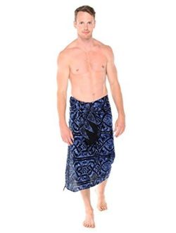 1 World Sarongs Mens Abstract Tribal Sarong in Your Choice of Color
