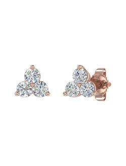 3-Stone Diamond Stud Earrings in 10K Gold (0.31 Carat)