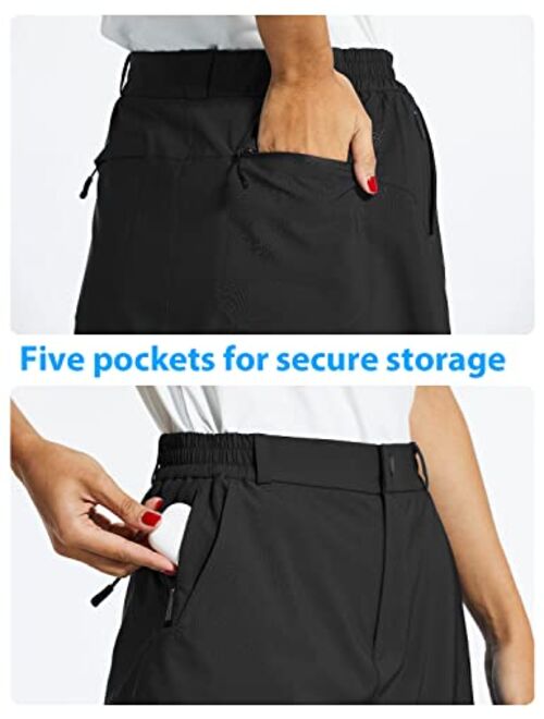 BALEAF Women's Golf Skorts 5 Pockets with Zip 18" UPF 50+ Hiking Skirt Quick Dry Lightweight Skirts Outdoor Casual