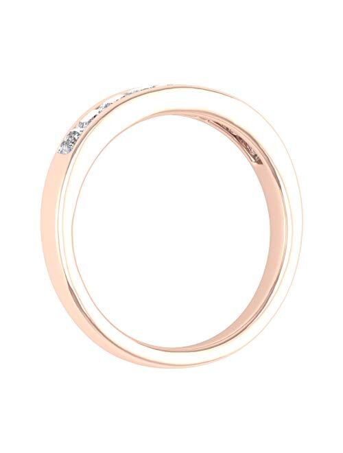Finerock 1/2 Carat Channel Set Princess Cut Diamond Wedding Band Ring in 14K Gold