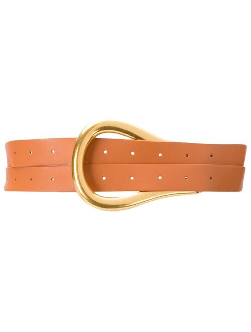 Bottega Veneta horseshoe buckle double strap belt