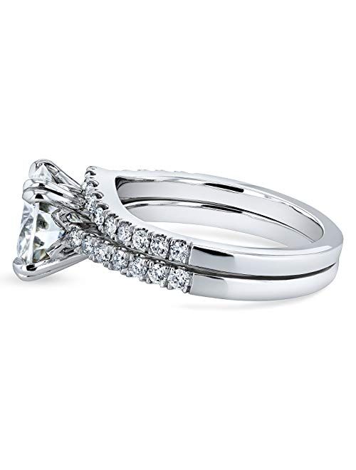 Kobelli Moissanite and Lab Grown Diamond Bridal Rings Set 2 1/3 CTW 14k White Gold (GH/VS, DEF/VS)