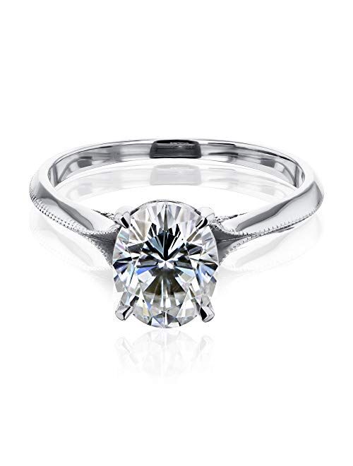 Kobelli 2ct Oval Moissanite Cathedral Engagement Ring (GH/VS)