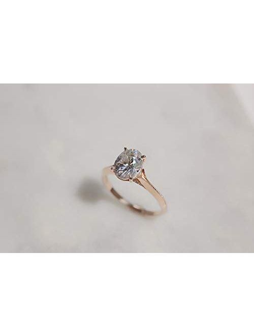 Kobelli 2ct Oval Moissanite Cathedral Engagement Ring (GH/VS)