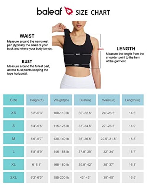 BALEAF Women's Ribbed Cropped Tank Tops Sleeveless Tight Crop Tops Double Layered for Workout Casual