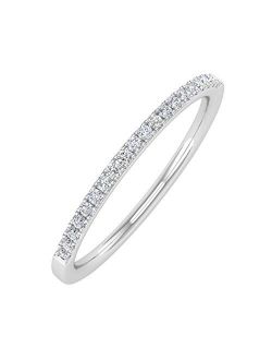 1/10 Carat to 1/3 Carat Diamond Semi-Eternity Wedding Band Ring in 10K White Gold