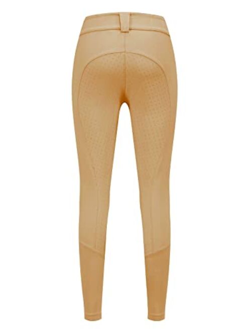 BALEAF Girls Horse Riding Pants Tights Kids Equestrian Breeches Full Seat Youth Schooling Tights Zipper Pockets