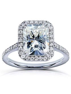 Forever One (D-F) Radiant-cut Moissanite Engagement Ring 3 Carat (ctw) in 14k White Gold