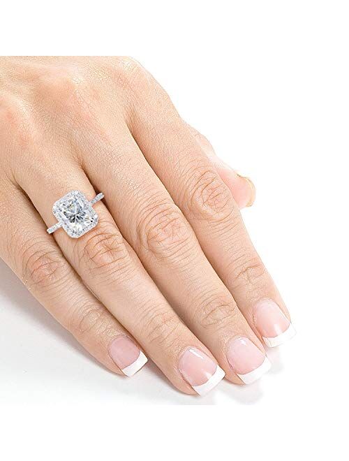 Kobelli Forever One (D-F) Radiant-cut Moissanite Engagement Ring 3 Carat (ctw) in 14k White Gold
