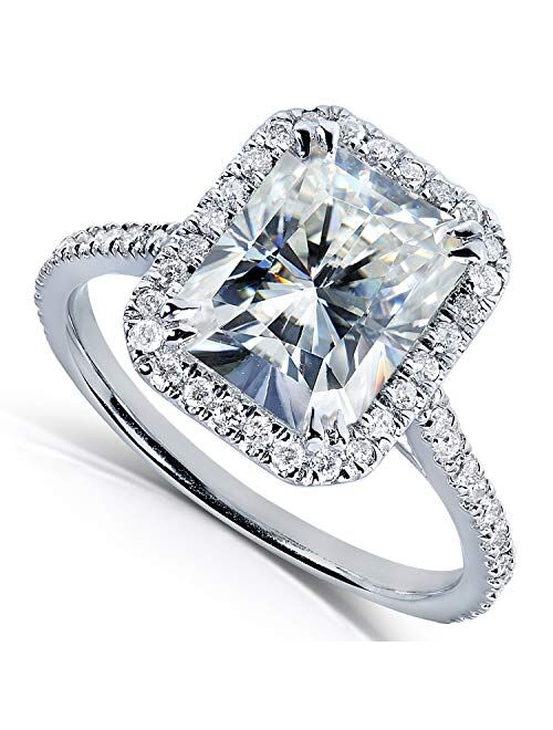 Kobelli Forever One (D-F) Radiant-cut Moissanite Engagement Ring 3 Carat (ctw) in 14k White Gold