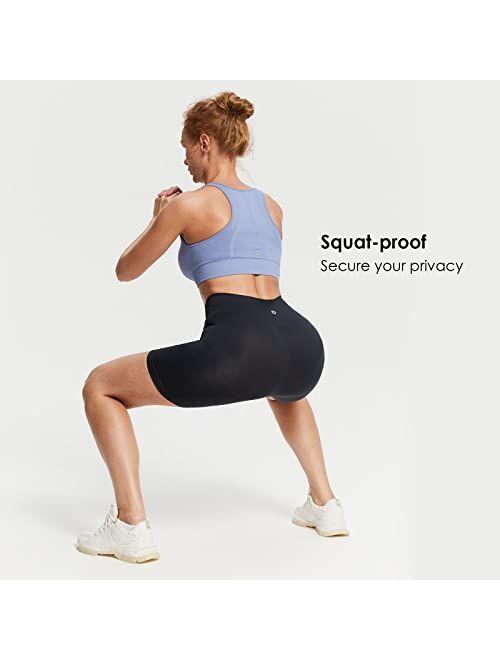 BALEAF Women's Seamless Workout Shorts Biker Gym Yoga Shorts with Ribbed High Waisted Spandex Shorts
