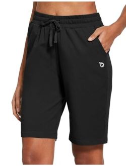 Women's Sweat Shorts Cotton Athletic Casual Summer Workout Lounge Running High Waist Pull On Active Shorts Pockets