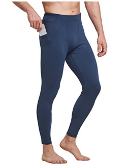 Men's Yoga Leggings Running Tights with Pockets Athletic Sports Compression Pants for Workout Dance Cycling