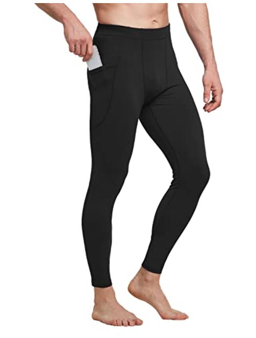 BALEAF Men's Yoga Leggings Running Tights with Pockets Athletic Sports Compression Pants for Workout Dance Cycling