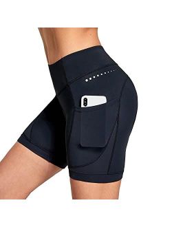 Women's 5" Bike Shorts 4D Padded Pockets Bicycle Cycling Underwear Mountain Bike Liner Spin Gel UPF50